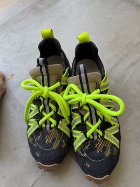 Pierre Hardy Black and Neon Yellow Men's Sneakers